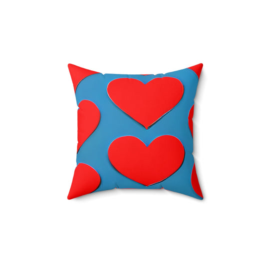 Heart Pillow: Red and Blue Love