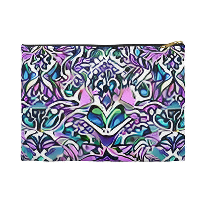 Colorful Zippered Pouch: Purple, Blue & Green Design