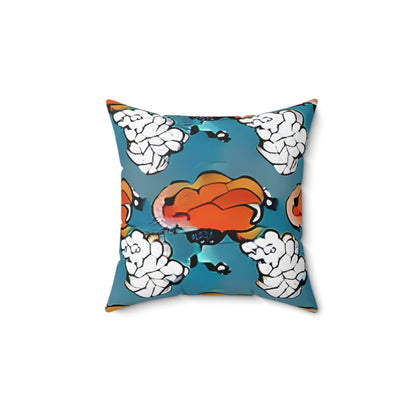 Introducing the Smart Orange & Blue Pillow with a Brain Design