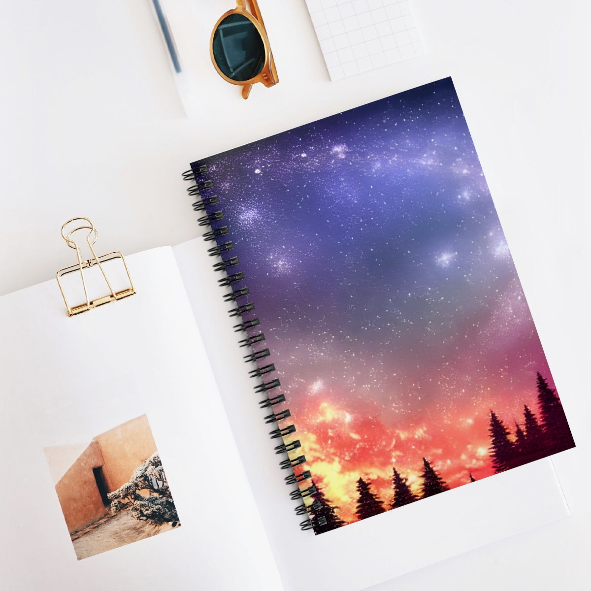 Starry Night Notebook: Tree-Filled Pages for Stellar Notes