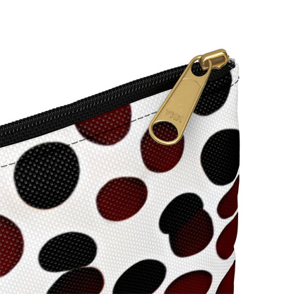 Bold and playful: Black and Red Polka Dot Zipper Pouch