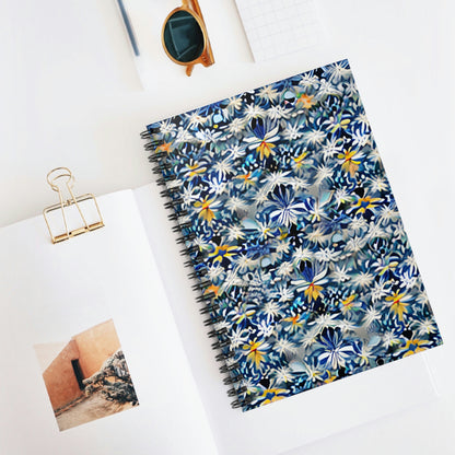 Vibrant Blue & Yellow Floral Notebook - Perfect for Organization