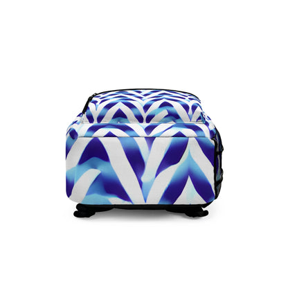 Step Up Your Style with the Blue and White Zigzag Backpack