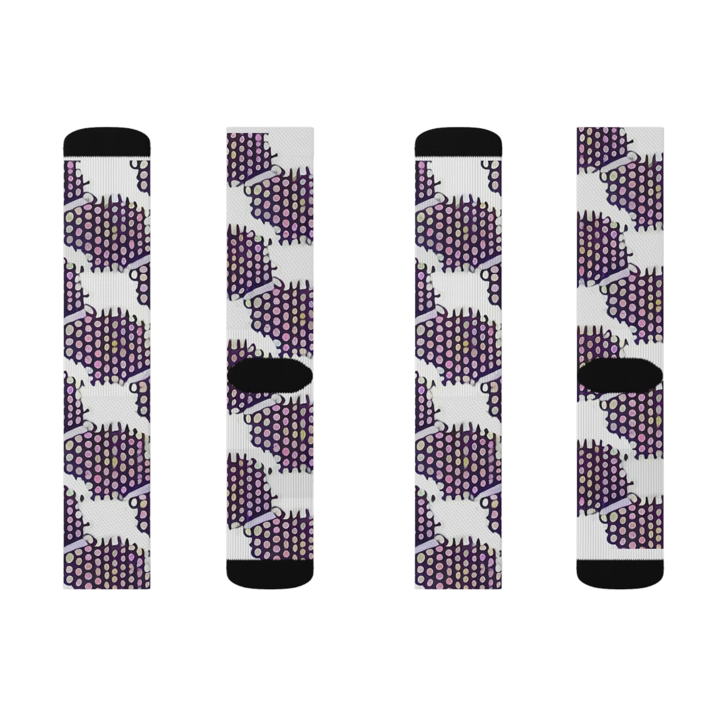 Stylish Purple & White Patterned Socks - Great Footwear Accessory!