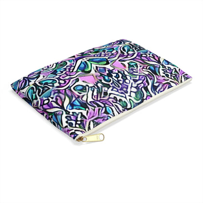 Colorful Zippered Pouch: Purple, Blue & Green Design