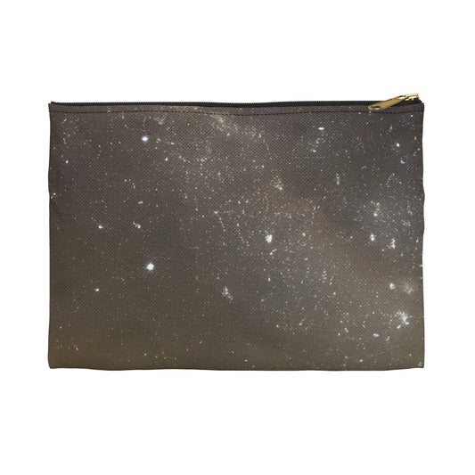 Starry Accessory: Black and White Galaxy Zipper Pouch