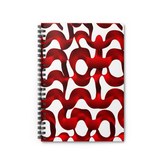 Red and White Swirl Spiral Notebook - Write in Style!