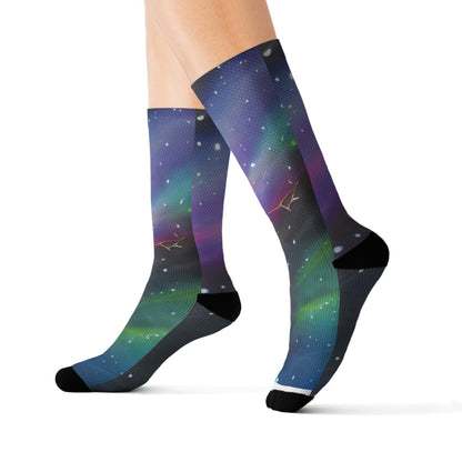 Colorful Socks for Women: Purple, Blue & Black Design