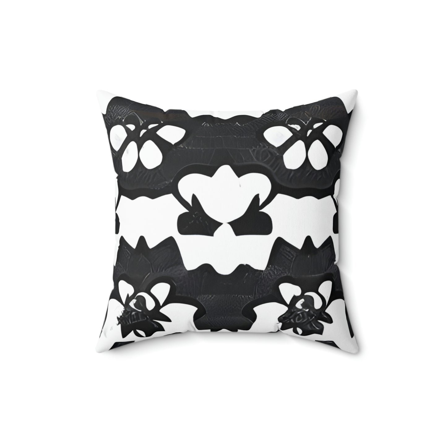 Chic Contrast: Floral Pattern Black and White Pillow