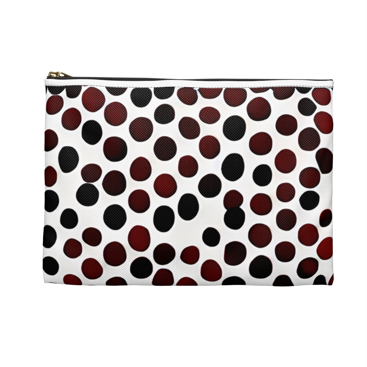 Bold and playful: Black and Red Polka Dot Zipper Pouch