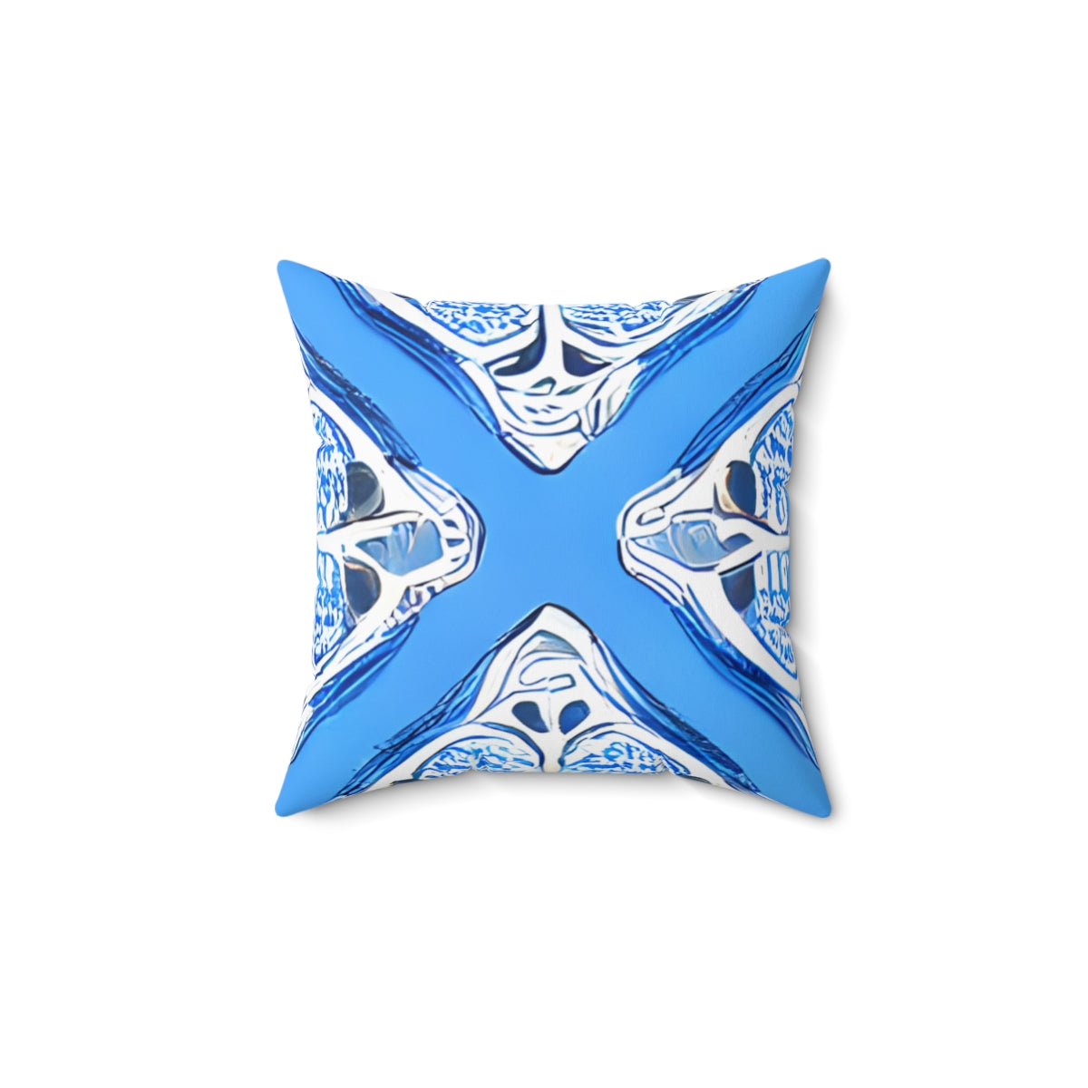 Abstract Blue and White Pillow Adds Modern Touch to Decor