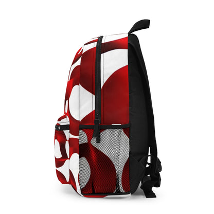 Colorful Abstract Backpack - Red & White Design