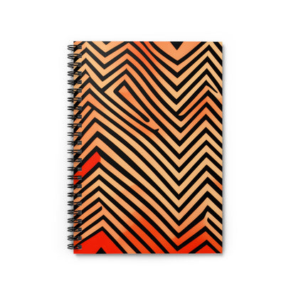 Jot in Style: The Bold Orange and Black Zigzag Spiral Notebook