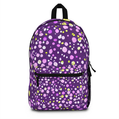 Bold and Playful: Purple Backpack with Yellow Dots