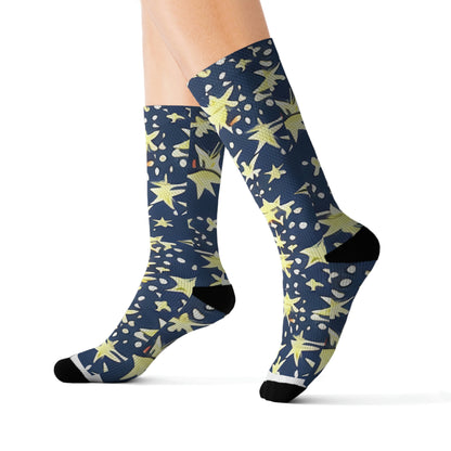 Star-Studded Footwear: Women's Socks with Cosmic Style