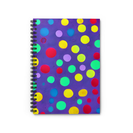 Colorful Polka Dot Spiral Notebook in Pretty Purple