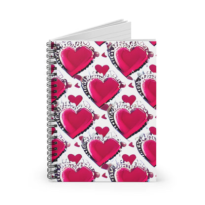 Heartfelt Notes: Spiral Notebook with Pink Hearts Design