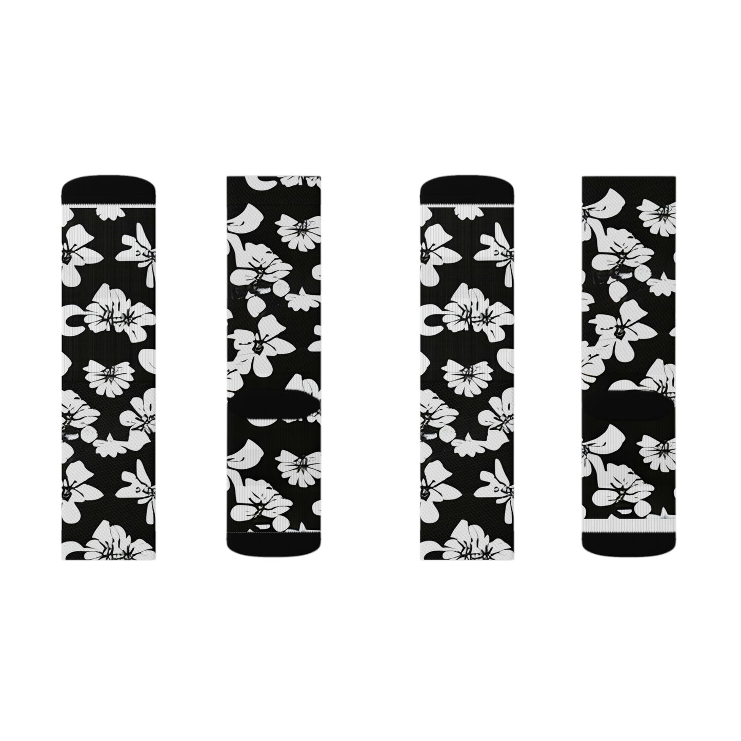 Flower Power: Black and White Socks for Women