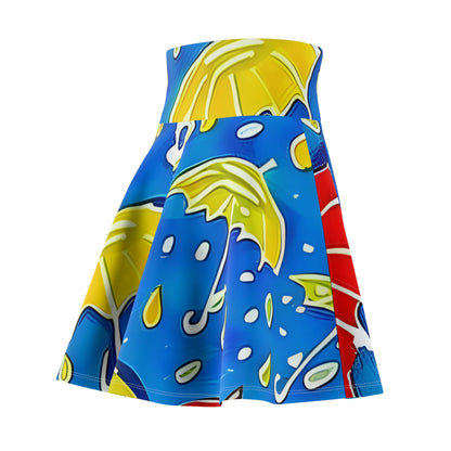 Rain or Shine: The Cheerful Blue and Yellow Umbrella Skirt