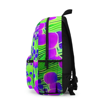 Floral Dreams: Purple and Blue Backpack with Flower Design