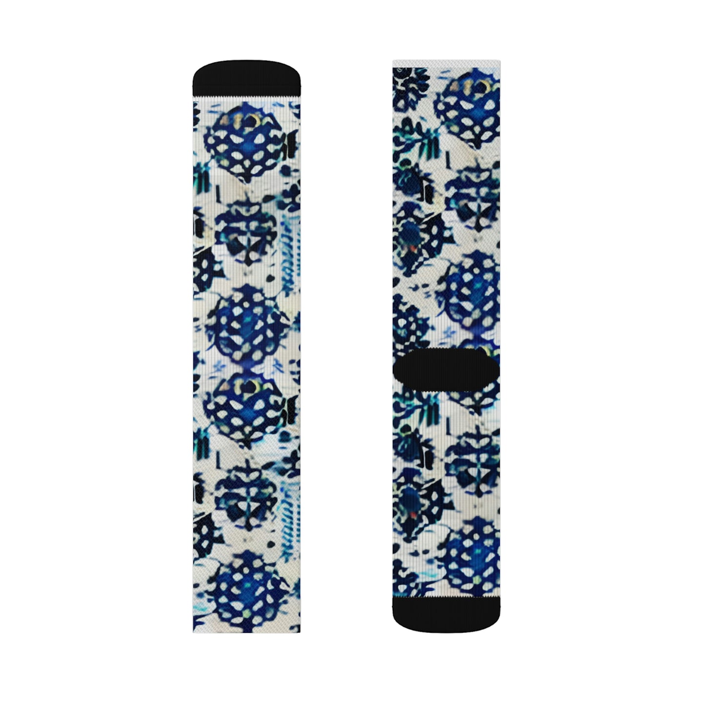 Get Ready for Summer with Blue and White Floral Socks for Legs