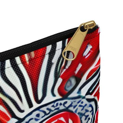 Flowers Zipper Pouch in Patriotic Red, White & Blue Design