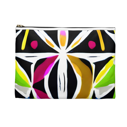 Colorful Design on a Black & White Zipper Pouch for Everyday Use