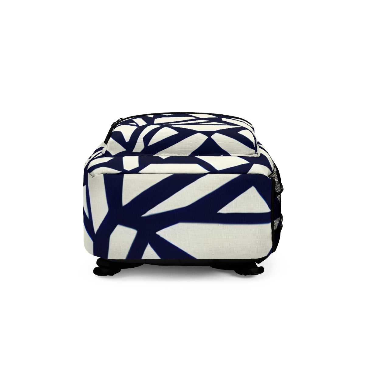 Geometric Pattern Blue & White Backpack: Sleek Style for Any Adventure