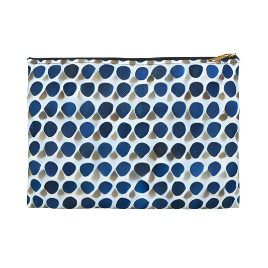 Polka Party: Blue and Gold Accessory Pouch