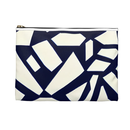 Geometric Zipper Pouch in Chic Navy and White Design