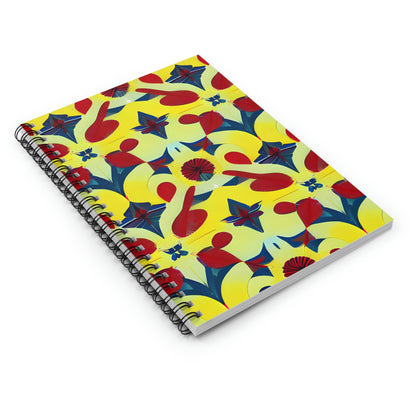 Floral Twist: Yellow and Blue Spiral Notebook