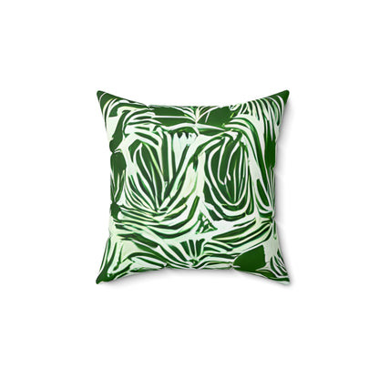 Zebra Patterned Green & White Pillow – Luxe Décor Accessory