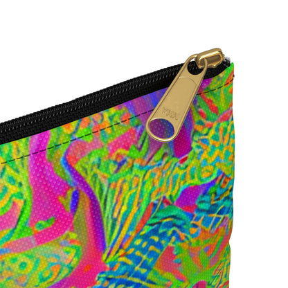 Get Trippy with Our Psychedelic Purple & Green Zipper Pouch!