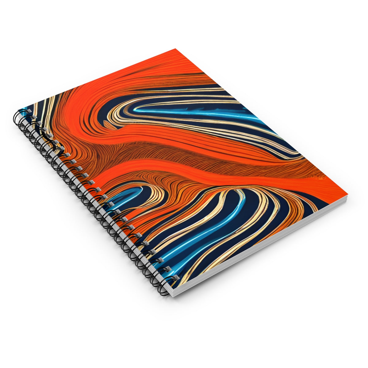 Swirling Orange and Blue Spiral Notebook: Perfect for School or Work!