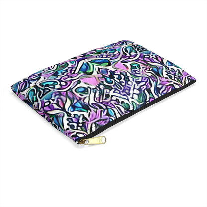 Colorful Zippered Pouch: Purple, Blue & Green Design