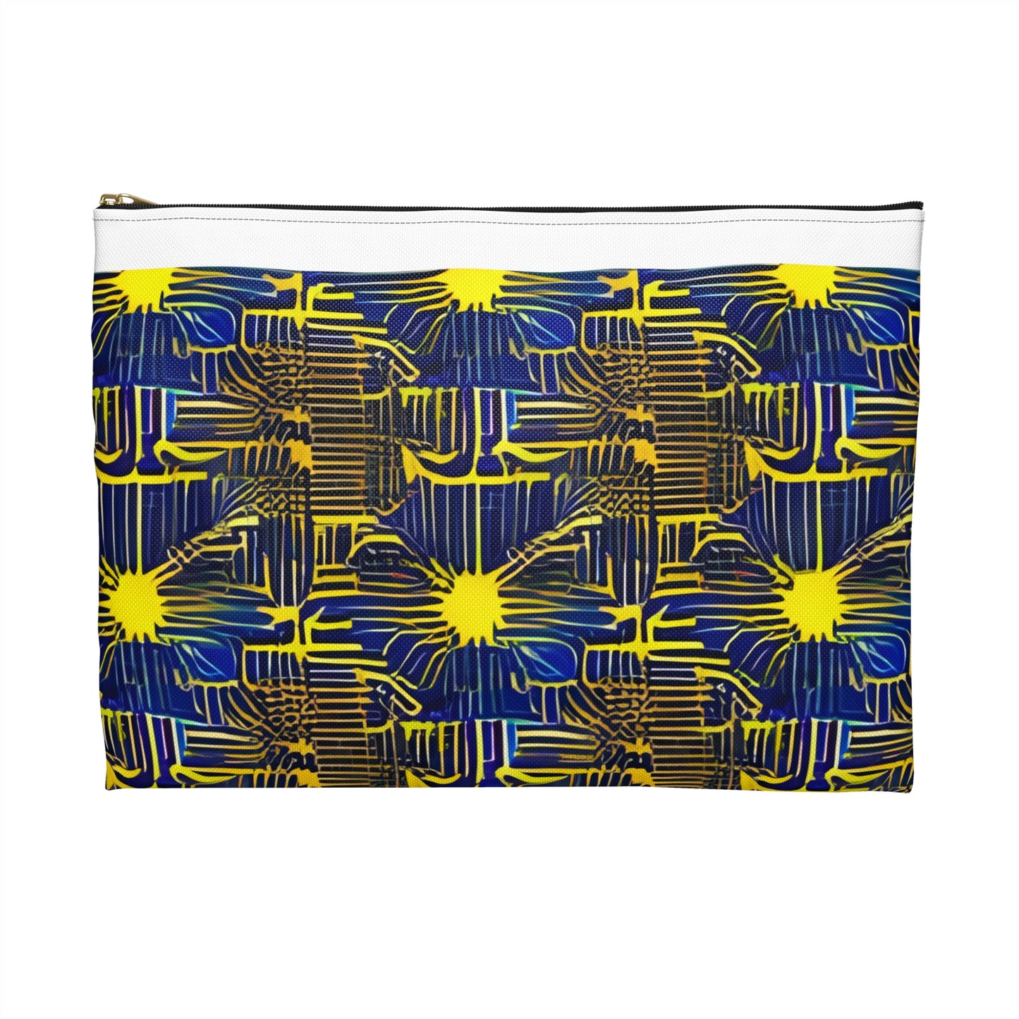 Vibrant and Playful: The Abstract Pattern Blue and Yellow Zipper Pouch