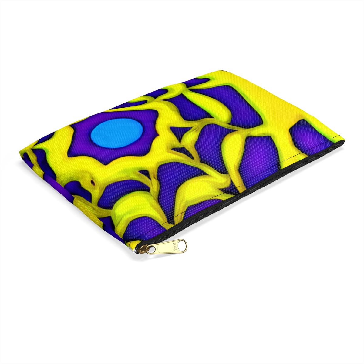 Abstract Zipper Pouch in Vibrant Yellow and Blue Design