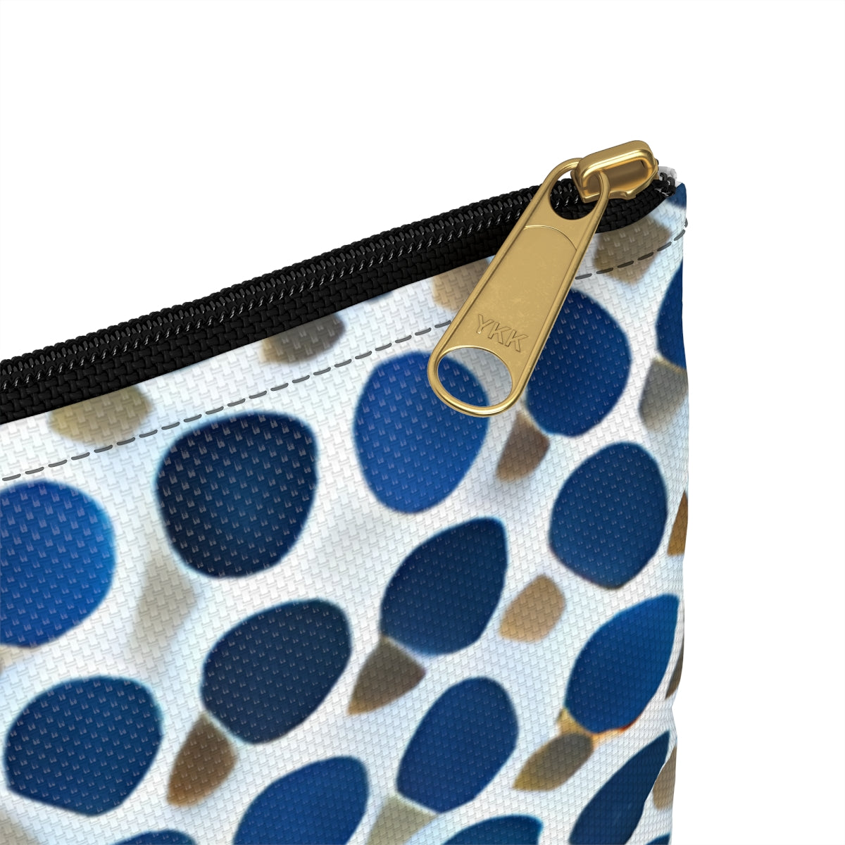 Polka Party: Blue and Gold Accessory Pouch