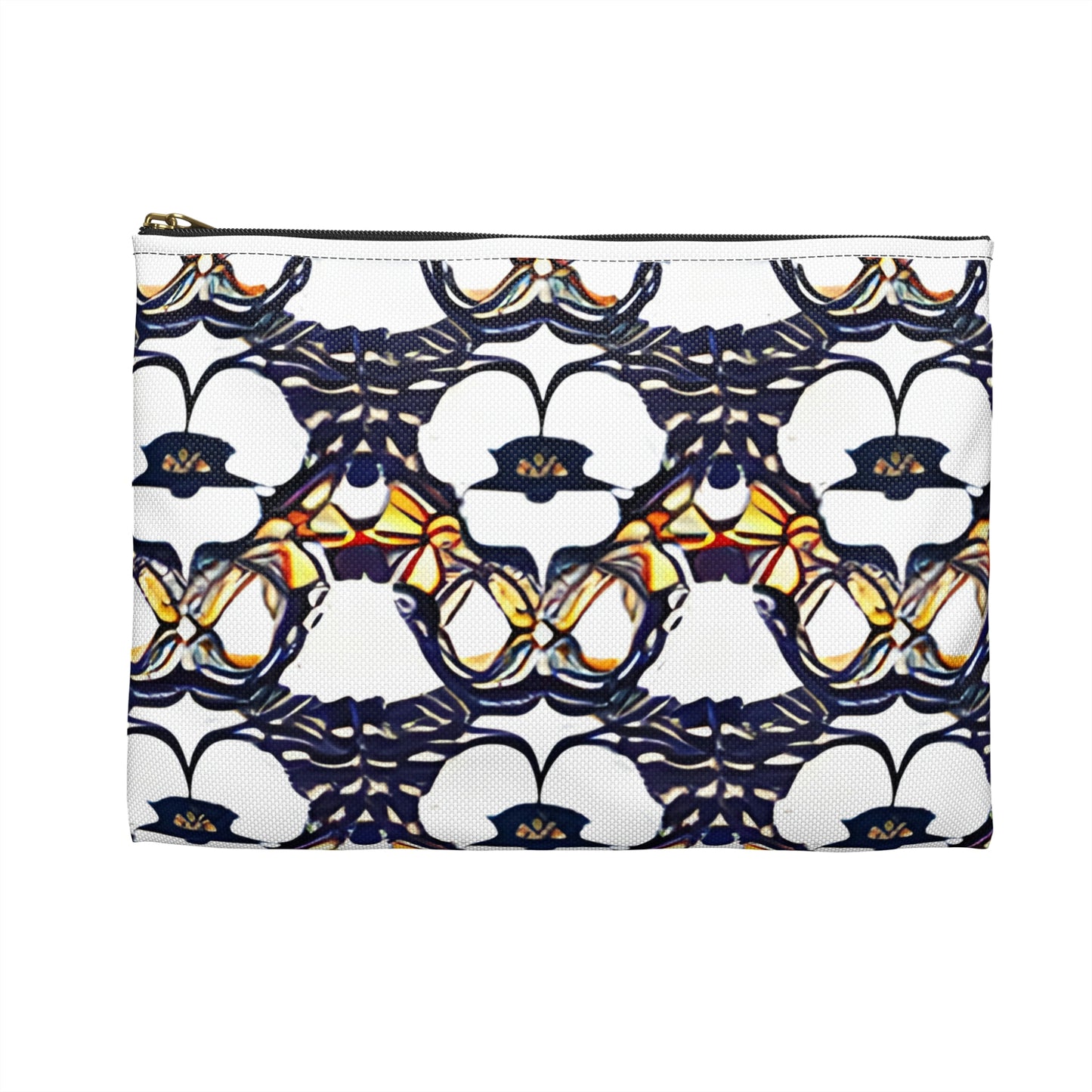 Add Some Style to Your Organization with Our Flower-Patterned Zipper Pouch in Blue and White