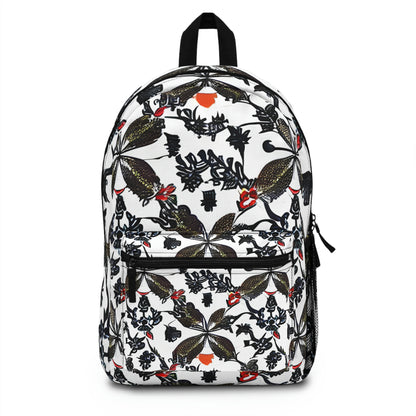 Stylish and Versatile Floral Backpack in Classic Black and White