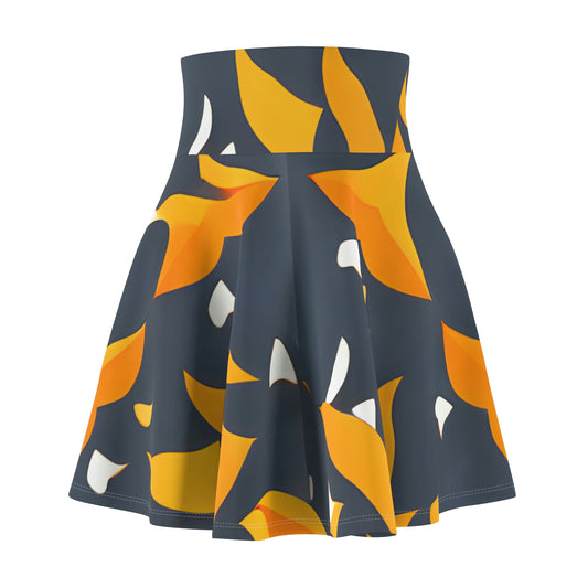 Fall for Fashion: The Must-Have Skater Skirt with Bright Leaf Print