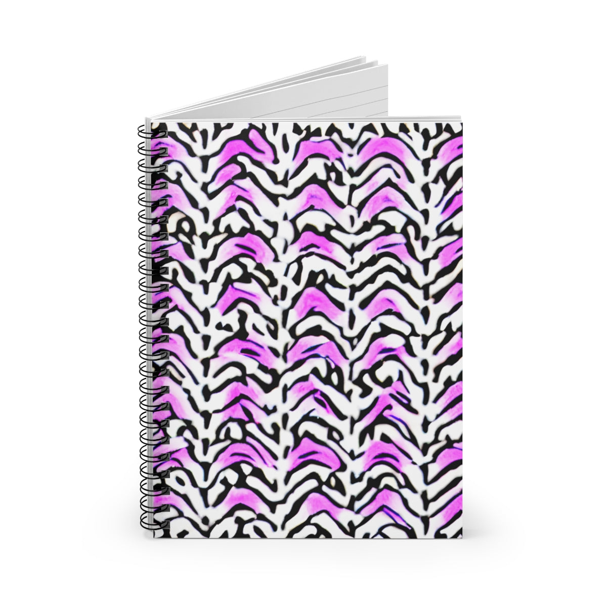 Zebra-Striped Pink & Black Notebook: Perfect for Any Stylish Note-Taker!