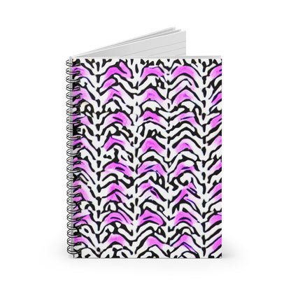 Zebra-Striped Pink & Black Notebook: Perfect for Any Stylish Note-Taker!