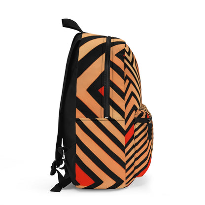 Bold and Vibrant: Discover Our Orange and Black Zigzag Pattern Backpack!