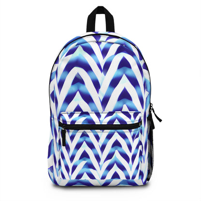 Step Up Your Style with the Blue and White Zigzag Backpack