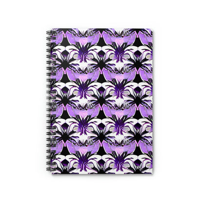 Purple and Black Flower Spiral Notebook: A Stylish Writing Companion!