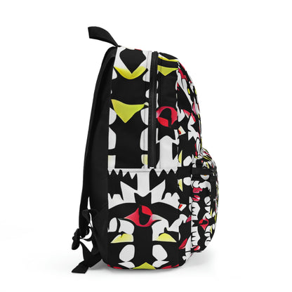 Monochrome Backpack with Vibrant Print