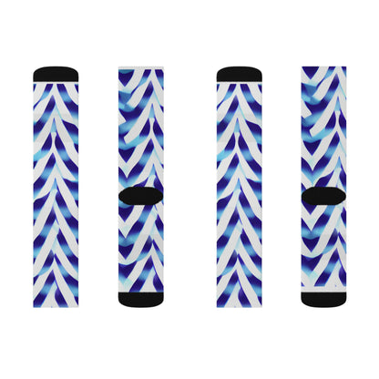 Stylish Blue & White Chevron Socks for Every Outfit