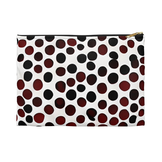 Bold and playful: Black and Red Polka Dot Zipper Pouch