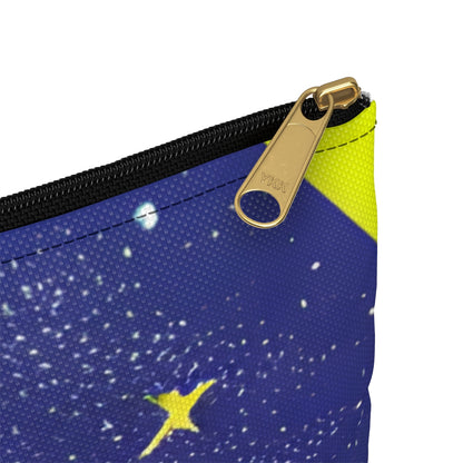 Starry Night Zipper Pouch: Blue Moon and Stars Design